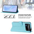 For Xiaomi Poco X4 Pro 5G Skin Feel Solid Color Leather Phone Case with Lanyard(Sky Blue) - 3