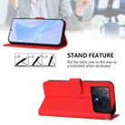 For Xiaomi Poco X6 Pro Skin Feel Solid Color Leather Phone Case with Lanyard(Red) - 3