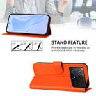 For Xiaomi Poco X6 Pro Skin Feel Solid Color Leather Phone Case with Lanyard(Orange) - 3