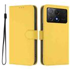 For Xiaomi Poco X6 Pro Skin Feel Solid Color Leather Phone Case with Lanyard(Lemon Yellow) - 2