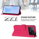 For Xiaomi Poco X6 Pro Skin Feel Solid Color Leather Phone Case with Lanyard(Rose Red) - 3