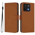 For Xiaomi 14T Skin Feel Solid Color Leather Phone Case with Lanyard(Brown) - 2