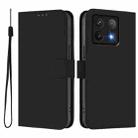 For Xiaomi 14T Skin Feel Solid Color Leather Phone Case with Lanyard(Black) - 2