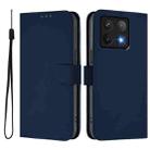 For Xiaomi 14T Skin Feel Solid Color Leather Phone Case with Lanyard(Navy Blue) - 2