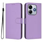 For Xiaomi Poco M7 Pro 5G Global Skin Feel Solid Color Leather Phone Case with Lanyard(Lavender Purple) - 2
