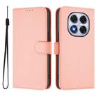For Xiaomi Poco X7 5G Skin Feel Solid Color Leather Phone Case with Lanyard(Pink) - 2