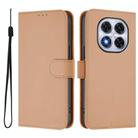 For Xiaomi Poco X7 5G Skin Feel Solid Color Leather Phone Case with Lanyard(Nude) - 2