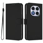 For Xiaomi Poco X7 5G Skin Feel Solid Color Leather Phone Case with Lanyard(Black) - 2