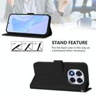 For Xiaomi Poco X7 5G Skin Feel Solid Color Leather Phone Case with Lanyard(Black) - 3
