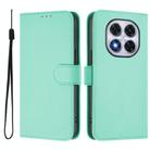 For Xiaomi Poco X7 5G Skin Feel Solid Color Leather Phone Case with Lanyard(Mint Green) - 2