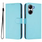 For Xiaomi Poco X7 Pro 5G Skin Feel Solid Color Leather Phone Case with Lanyard(Sky Blue) - 2