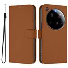 For Xiaomi 15 Ultra Skin Feel Solid Color Leather Phone Case with Lanyard(Brown) - 2