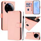 For Xiaomi 15 Ultra Skin Feel Solid Color Leather Phone Case with Lanyard(Pink) - 1