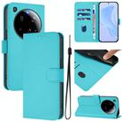For Xiaomi 15 Ultra Skin Feel Solid Color Leather Phone Case with Lanyard(Lake Blue) - 1