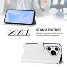 For Huawei Pura 70 Skin Feel Solid Color Leather Phone Case with Lanyard(White) - 3