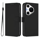 For Huawei Pura 70 Pro / 70 Pro+ Skin Feel Solid Color Leather Phone Case with Lanyard(Black) - 2