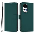 For Huawei Nova 13 / Nova 12 Skin Feel Solid Color Leather Phone Case with Lanyard(Dark Green) - 2