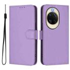 For Huawei nova 14 Skin Feel Solid Color Leather Phone Case with Lanyard(Lavender Purple) - 2