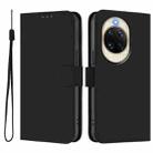 For Huawei nova 14 Skin Feel Solid Color Leather Phone Case with Lanyard(Black) - 2