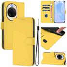 For Huawei nova 14 Skin Feel Solid Color Leather Phone Case with Lanyard(Lemon Yellow) - 1