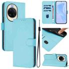 For Huawei nova 14 Skin Feel Solid Color Leather Phone Case with Lanyard(Sky Blue) - 1