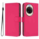 For Huawei nova 14 Skin Feel Solid Color Leather Phone Case with Lanyard(Rose Red) - 2