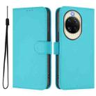 For Huawei nova 14 Skin Feel Solid Color Leather Phone Case with Lanyard(Lake Blue) - 2