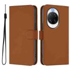 For Huawei nova 14 Ultra Skin Feel Solid Color Leather Phone Case with Lanyard(Brown) - 2