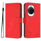 For Huawei nova 14 Ultra Skin Feel Solid Color Leather Phone Case with Lanyard(Red) - 2