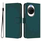 For Huawei nova 14 Ultra Skin Feel Solid Color Leather Phone Case with Lanyard(Dark Green) - 2