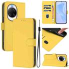 For Huawei nova 14 Ultra Skin Feel Solid Color Leather Phone Case with Lanyard(Lemon Yellow) - 1