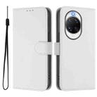 For Huawei nova 14 Ultra Skin Feel Solid Color Leather Phone Case with Lanyard(White) - 2