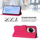 For Huawei nova 14 Ultra Skin Feel Solid Color Leather Phone Case with Lanyard(Rose Red) - 4