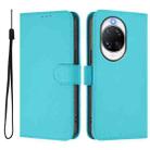 For Huawei nova 14 Ultra Skin Feel Solid Color Leather Phone Case with Lanyard(Lake Blue) - 2