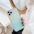 For iPhone 12 / 12 Pro Gradient Shockproof TPU + Acrylic Protective Case with Detachable Buttons(Gradient Green) - 1