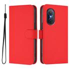 For Honor 50 SE / Huawei nova 9 SE Skin Feel Solid Color Leather Phone Case with Lanyard(Red) - 2