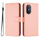 For Honor 50 SE / Huawei nova 9 SE Skin Feel Solid Color Leather Phone Case with Lanyard(Pink) - 2