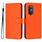 For Honor 50 SE / Huawei nova 9 SE Skin Feel Solid Color Leather Phone Case with Lanyard(Orange) - 2