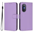 For Honor 50 SE / Huawei nova 9 SE Skin Feel Solid Color Leather Phone Case with Lanyard(Lavender Purple) - 2