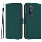 For Honor 50 SE / Huawei nova 9 SE Skin Feel Solid Color Leather Phone Case with Lanyard(Dark Green) - 2