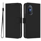 For Honor 50 SE / Huawei nova 9 SE Skin Feel Solid Color Leather Phone Case with Lanyard(Black) - 2