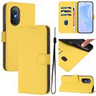 For Honor 50 SE / Huawei nova 9 SE Skin Feel Solid Color Leather Phone Case with Lanyard(Lemon Yellow) - 1