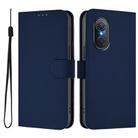 For Honor 50 SE / Huawei nova 9 SE Skin Feel Solid Color Leather Phone Case with Lanyard(Navy Blue) - 2