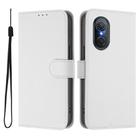 For Honor 50 SE / Huawei nova 9 SE Skin Feel Solid Color Leather Phone Case with Lanyard(White) - 2
