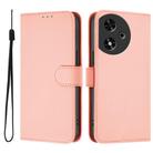 For Honor Play 50 Skin Feel Solid Color Leather Phone Case with Lanyard(Pink) - 2
