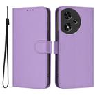 For Honor Play 50 Skin Feel Solid Color Leather Phone Case with Lanyard(Lavender Purple) - 2