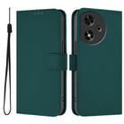 For Honor Play 50 Skin Feel Solid Color Leather Phone Case with Lanyard(Dark Green) - 2