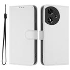 For Honor Play 50 Skin Feel Solid Color Leather Phone Case with Lanyard(White) - 2