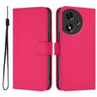 For Honor Play 50 Skin Feel Solid Color Leather Phone Case with Lanyard(Rose Red) - 2