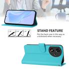 For Honor Play 50 Skin Feel Solid Color Leather Phone Case with Lanyard(Lake Blue) - 3